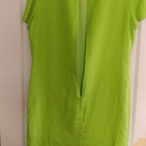 Talbots Linen dress, 12, bright green - Picture 4 of 7